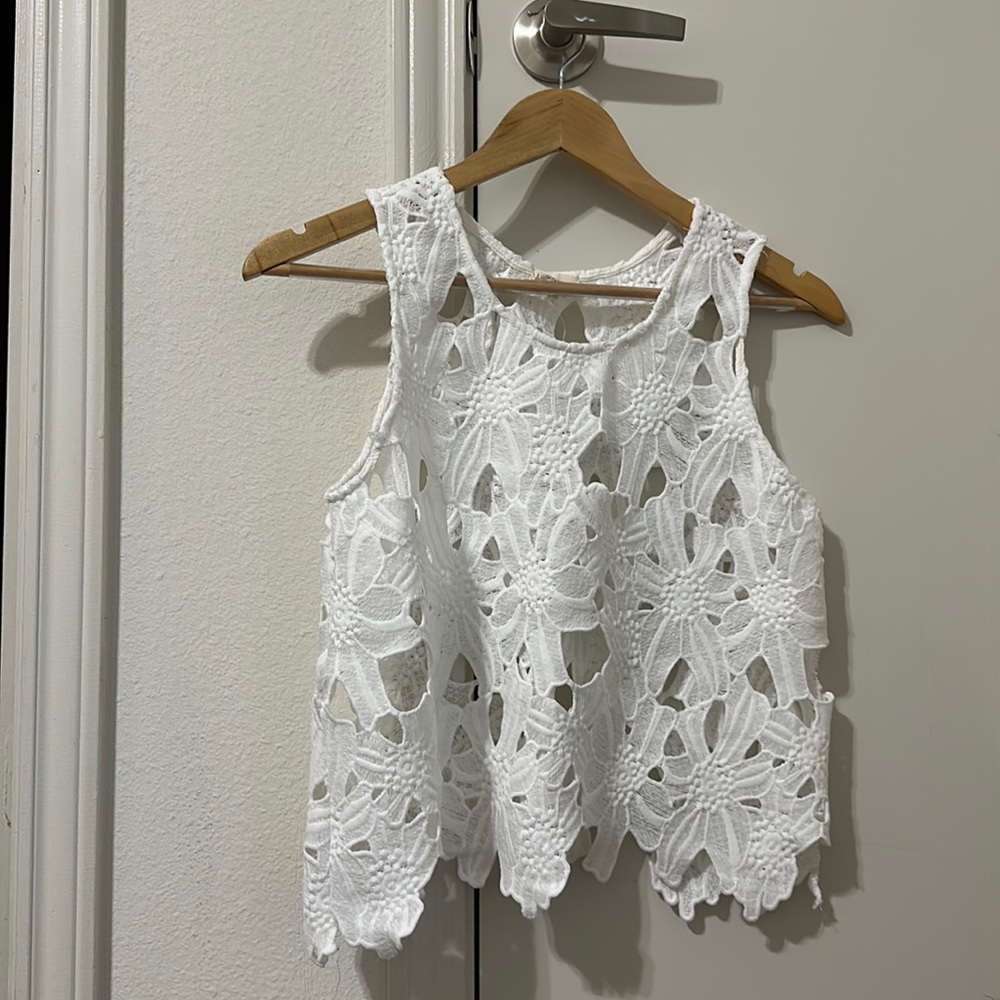 Caution to the Wind embroidered top